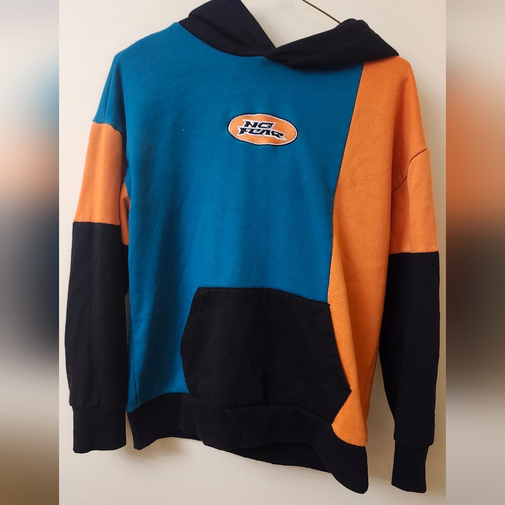 "No Fear" Hoodie Boys XL Youth 16 Colorblock‎ Vintage Sweatshirt